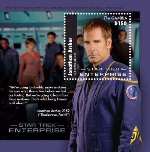 Gambia 2016 - Star Trek Jonathan Archer - Souvenir Stamp Sheet Scott #3697 - MNH