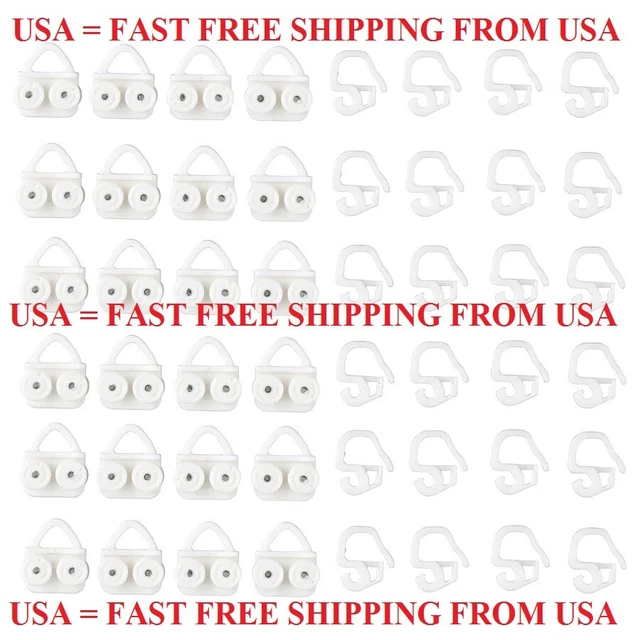 IKEA VIDGA GLIDER CURTAIN SLIDING GLIDERS HOOKS 24x Pack White 702.607.