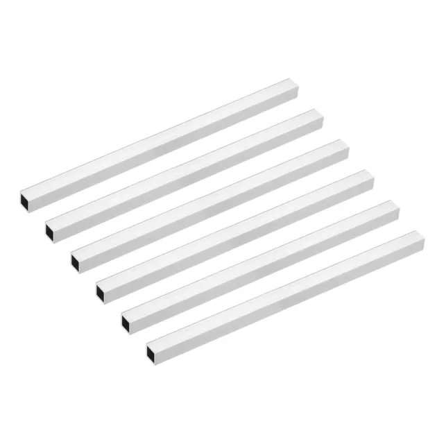 6063 Aluminium Tube Carré Tube 10mmx10mmx1mm Mur 200mm Sans Soudure Tuyau 6Pcs