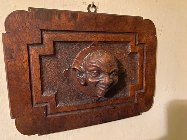 Antique hand carved walnut mythological figure