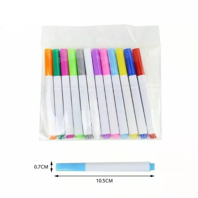 12PCS Multi Color Liquid Chalk Pens Marker Colored White Board Wipe Clean D