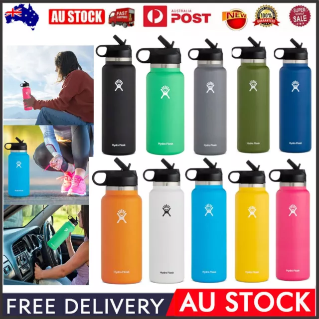 Hydro Flask 32oz 946ml Sport Water Bottle Stainless steel Wide Mouth W/Straw Lid