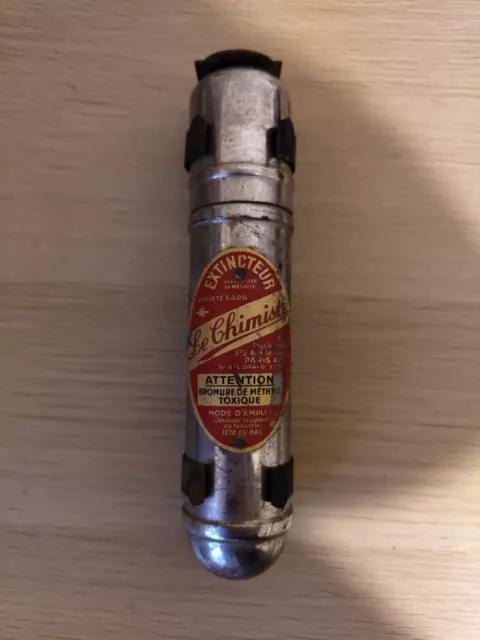 ancien extincteur le chimiste auto moto vintage complet