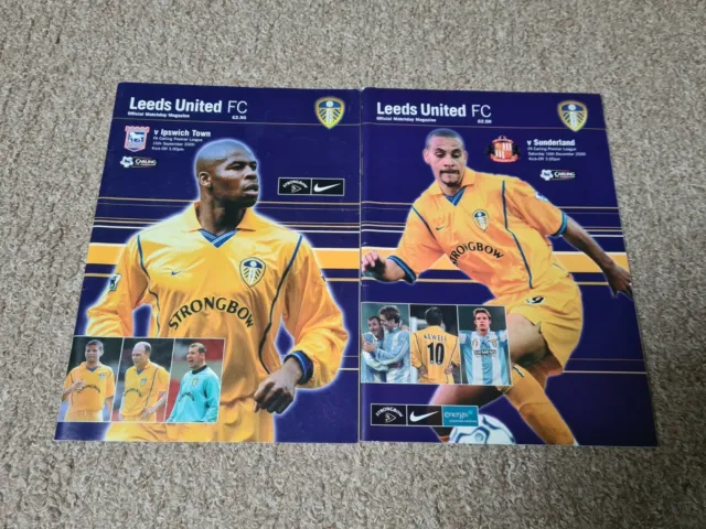 Leeds United Football Programmes x2 LUFC 2000