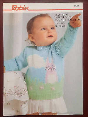 Baby Sweater-BAMBINO SUPER Soft Dk-Robin Knitting Pattern B14337