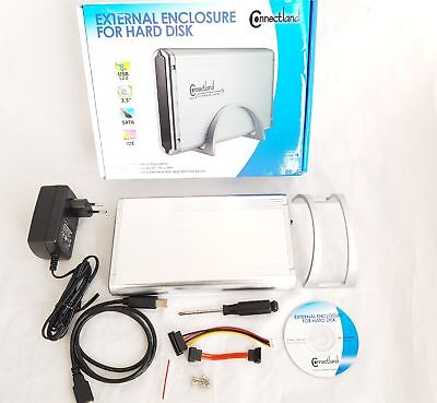 Boîtier externe en alu CNL USB 2.0 pour HDD SATA 2.5 U25YA-SIL Connectland NOUVEAU 