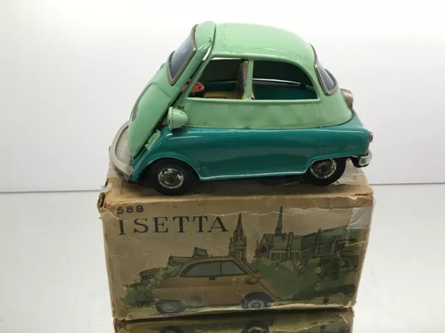 BANDAI 588 MADE IN JAPAN TIN TOY BMW ISETTA 588 FRICTON-L16.0cm- GOOD IN BOX