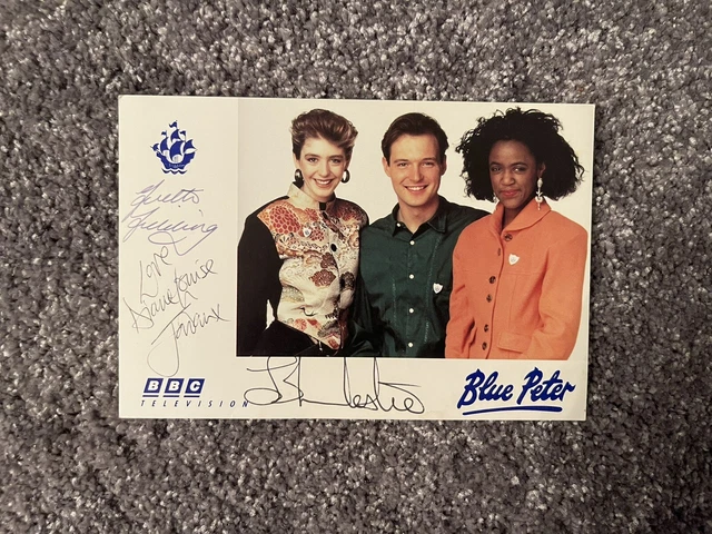 Diane-Louise Jordan/ Yvette Fielding/ John Leslie Blue Peter) Signed Cast Card