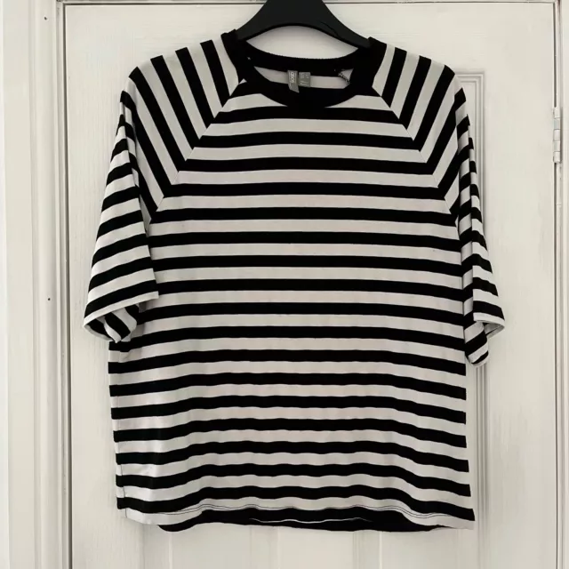 Asos striped baggy drop sleeve tshirt  Size 8/10