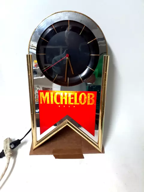 Vintage Mancave Clock,Lighted, Michelob, Atomic Age, 20" Tall, Working