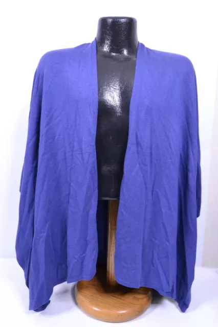 Echo Design Wrap One Size Womens Blue Rayon Blend Open Front New Tags Flaws