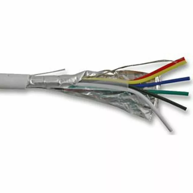 100m Alarm Cable Security SCREENED CCA 6 Core White