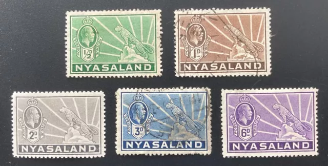 Nyasaland 1934 KGV Symbol of Protectorate, Short Set - Mix Mint/Used