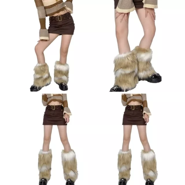 Faux Furs Leg Warmer Winter Warm Furs Boot Cuffs Cover,Party Costumes Shoe Cover