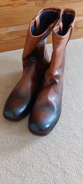 NEW MENS PULL On Boots Faux Leather Size 12 £29.99 - PicClick UK