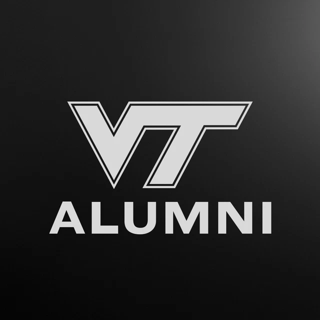 Virginia Tech Decal with ALUMNI or logo only White or Matte Silver