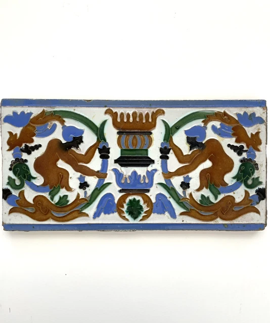 Antique Antonio Vadillo Plata Seville Spain Art Nouveau Majolica Tile