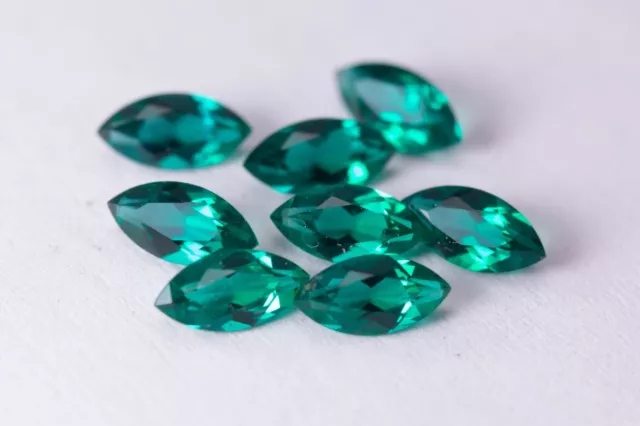 Loose Gemstone Lab Created Emerald Hydrothermal Marquise shape