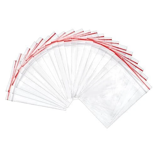 PandaHall- Lot de 200 Sachets Zip Plastique Transparent Petit Sachet 6.5x4cm