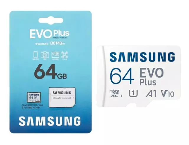 Samsung EVO Plus Micro SD mit Adapter Speicherkarte 32GB 64GB 128GB bis 130 MB/s 3