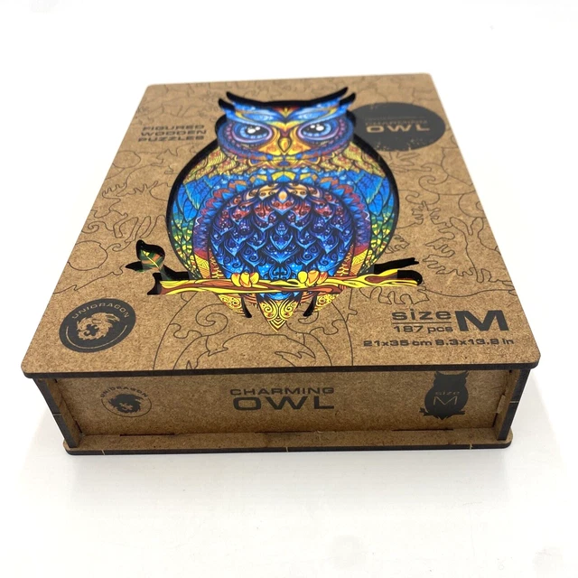 ⚡️ UNIDRAGON Charming Owl Wooden Jigsaw Puzzle Medium 187 Pieces ⚡️ 2