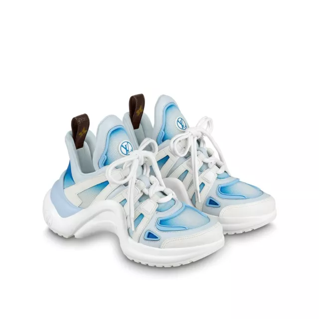 $1,230 Louis Vuitton Women's Archlight Sneakers Light Blue Size 36 Us 6 Auth😍
