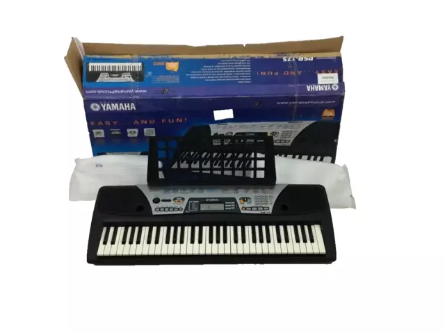 Yamaha PSR-175 Electronic Keyboard Black Electric & Music Stand Boxed