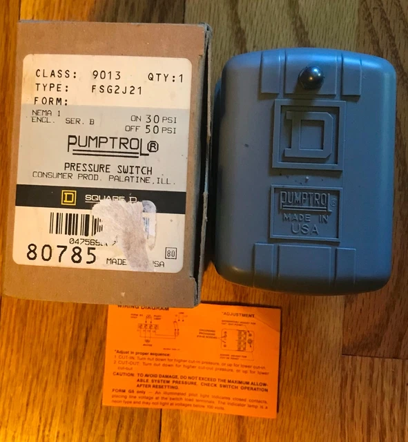 NOS PRESSURE SWITCH 3050 PSI Pumptrol Pump Plumbing Water Softener