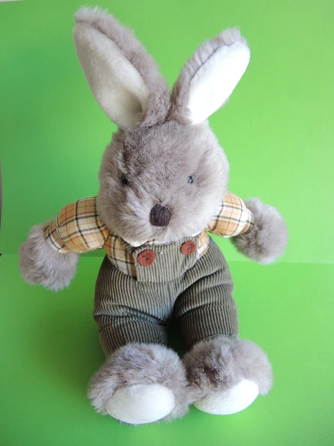 Peluche Doudou Lapin  En Salopette - Jemini