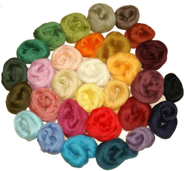 Lana de fieltro 30 colores, 200 gramos