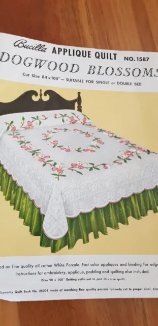 Vintage Bucilla Dogwood Blossom Applique Quilt kit