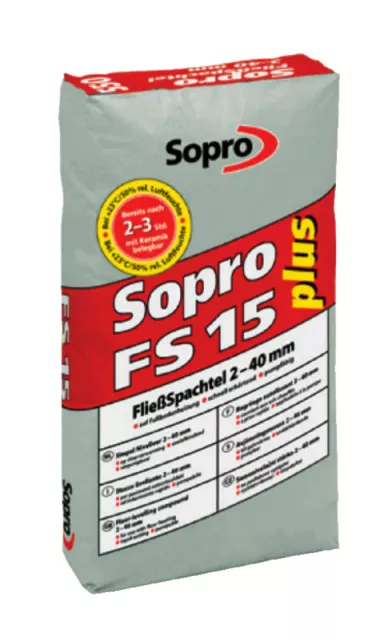 Sopro FS 15 Fließspachtel Plus 550 Mastic Fließestrich 25 KG
