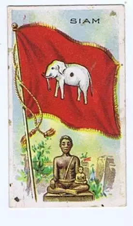 Thailand Siam Bouddha flag cigarette card T59 Recruits Little Cigars   680