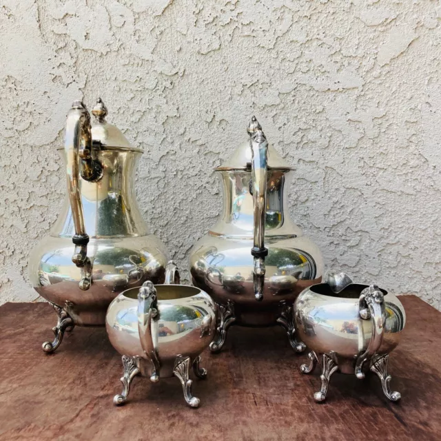 1920s Vintage 4 Piece Silver on Copper Tea or Coffee Set 3