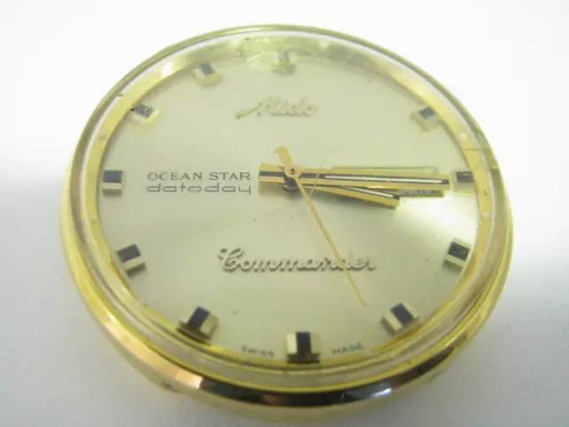 Vintage Mido Ocean Star Datodate Commander Aquadura 636-8429 25j Auto Gold Fill