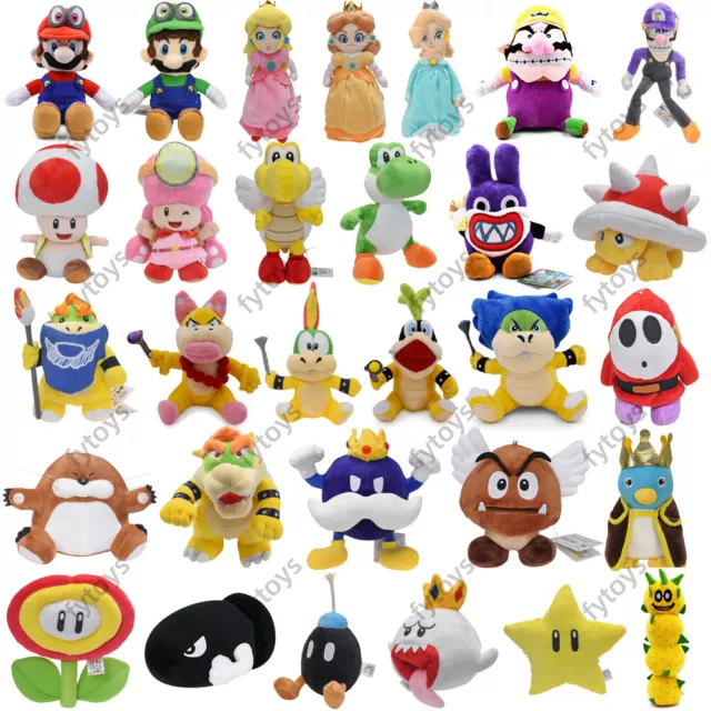 Super Mario Bros Plush Toy Mario Luigi Yoshi Toad Peach Bowser Stuffed Doll Gift