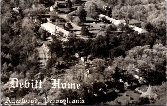Real Photo Postcard Aerial View of Devitt Home in Allenwood, Pennsylvania