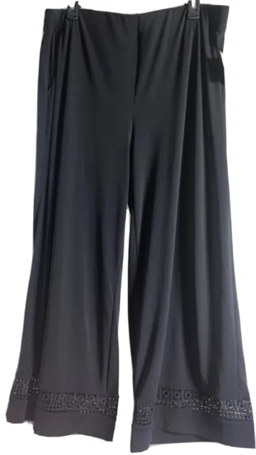 RAFAELA Women’s Pant Casual PRIVATE PARADISE Black Pull-on Stretch Pants XL