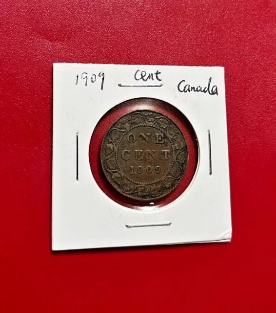 1909 One Cent Canada Coin - Nice World Coin !!!