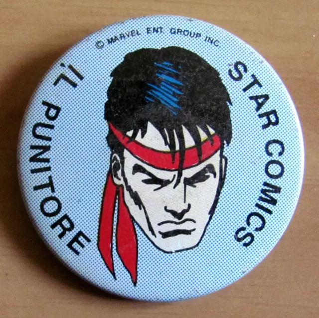 Spilla Pins Vintage Originale STAR COMICS - IL PUNITORE - MARVEL GROUP celeste*