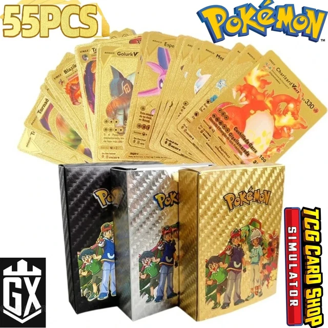 55pc gold pokemon cards Amazon.com: 55 PCS Packs Rare Golden Cards Deck Box Gold Foil Card for Fans/Kids/Collectors Gifts (No Duplicates) (55 Pcs A) : Toys & Games moi moi Pokemon cards golden