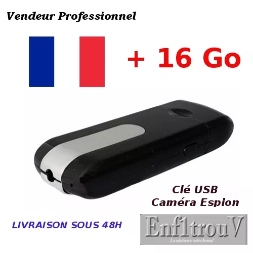 Clé USB Caméra Espion Micro SD 16Go HD Vidéo Photo Son