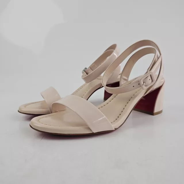 Christian Louboutin Miss Sabina 55MM Ivory Patent Leather Sandals New