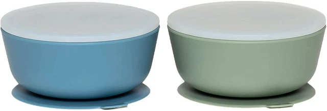 WeeSprout Silicone Suction Bowls for Babies Leakproof Silicone Lids, Durable