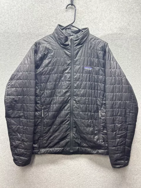 Patagonia Nano Puff Jacket Mens Size Medium M Black Primaloft Full Zip Puffer