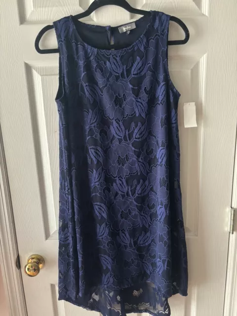 NWT Neiman Marcus Size 8 Blue Lace Tank Dress