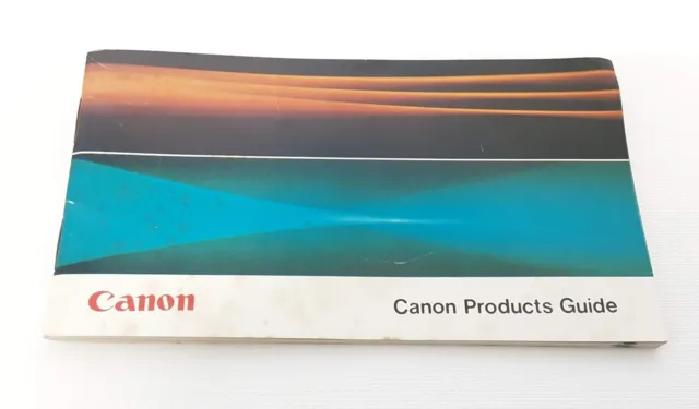 Folleto de guía de productos Canon vintage de la década de 1970 - cámaras/cine/lentes franqueo gratuito en el Reino Unido