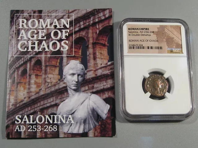 Romano: Edad Chaos Salonina Anuncio 254-268 Billon Doble-Denarius Ngc. #4