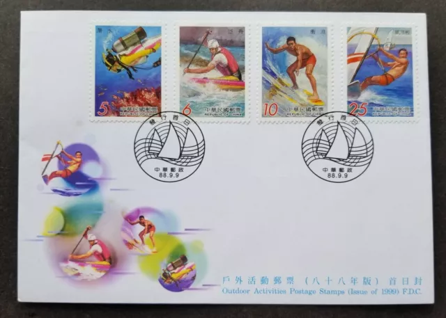 Taiwan Outdoor Aktivitäten 1999 Tauchen Korallen Fisch Wassersportboot (FDC)