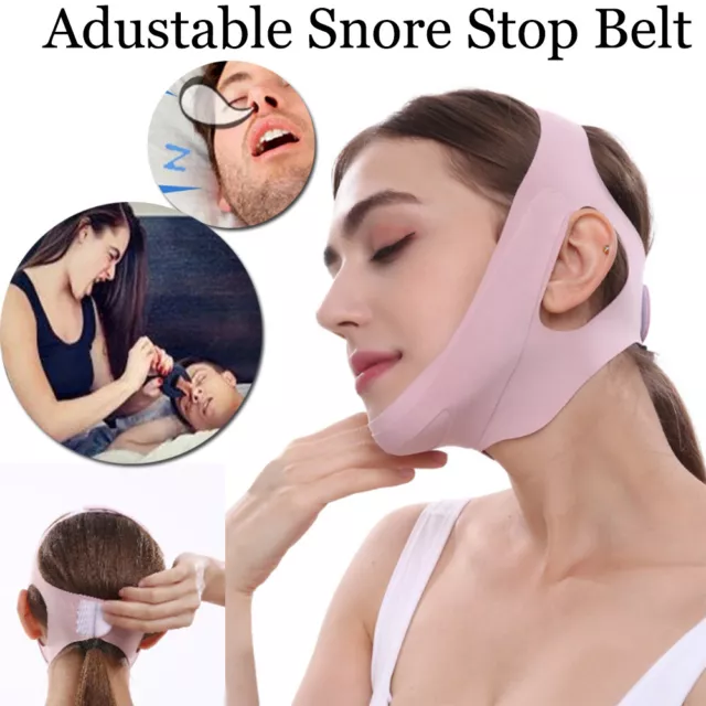 Snore Stop Belt Anti Snoring Cpap Chin Strap Sleep Apnea Jaw Solution Adjustable